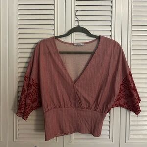Zara White & Red Blouse